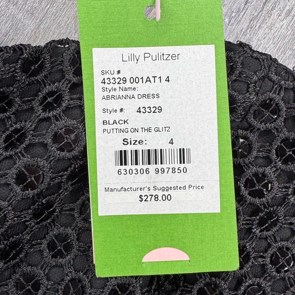 Lilly Pulitzer Abrianna Black Sequin Putting on The Glitz Mini Dress Size 4 - Picture 2 of 9